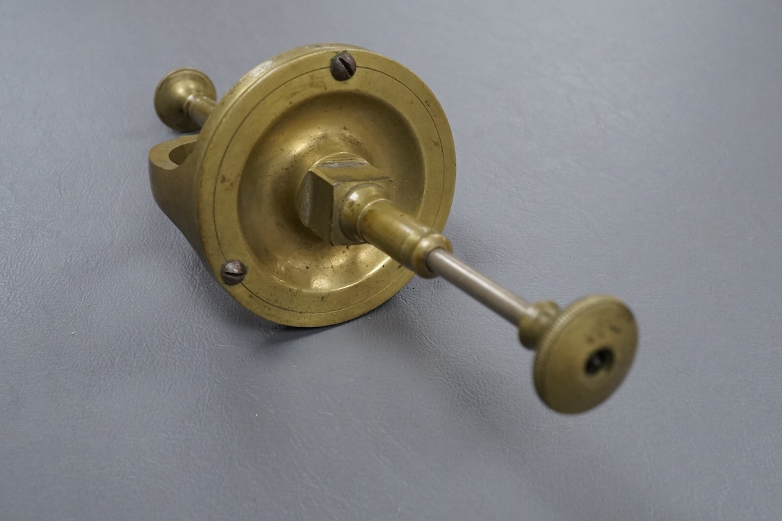 A late 19th/early 20th century brass watchmaker's uprighting tool, 21cm.